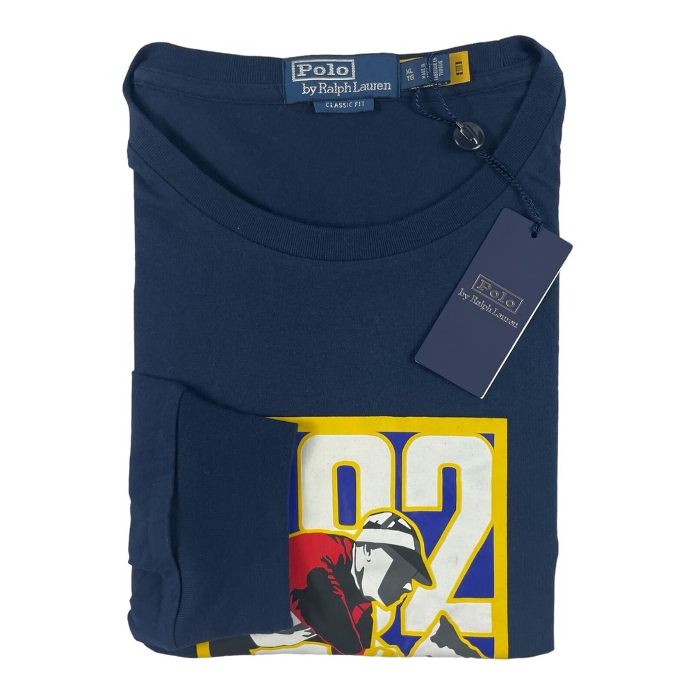 Polo Ralph Lauren Navy L/S Polo Ski 92 T Shirt Size Mens XL NWT